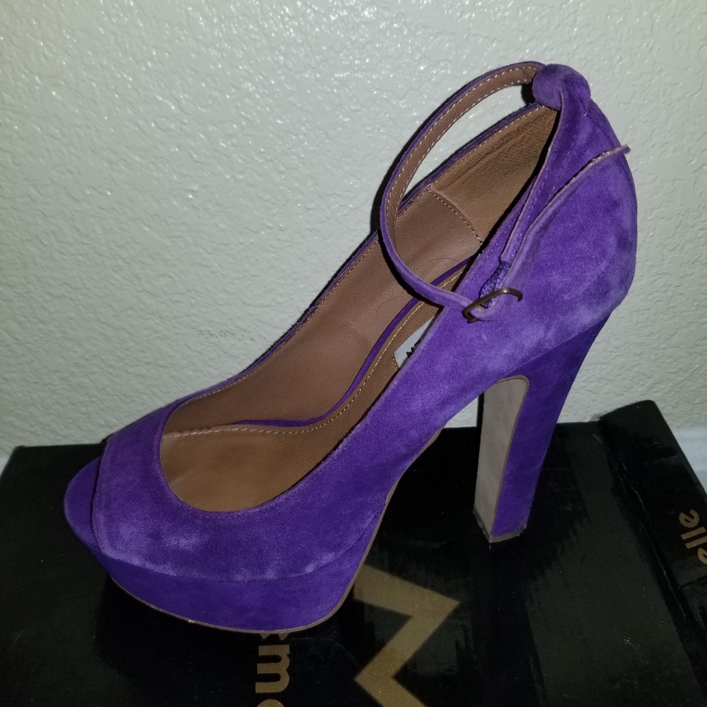 Purple Suede platform heels